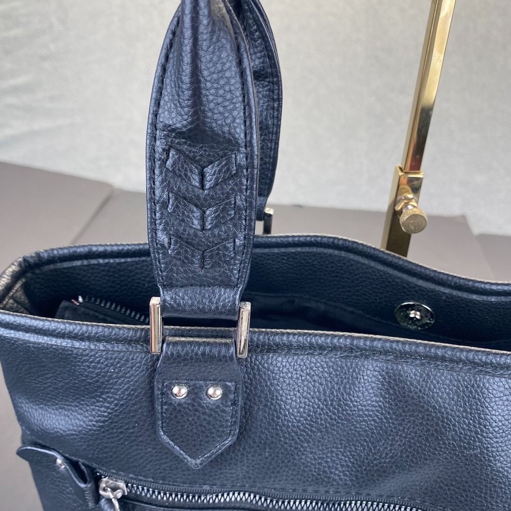 Rosetti Large Tote Shoulder Bag Purse,Black Leather - Picture 10 of 16